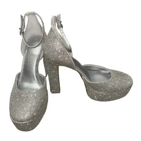 Gianni Bini | Shoes | Gianni Bini Silver Rhinestone Platform  display picture 1